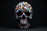 Crâne en forme de canette de soda évoquant les dangers cachés des boissons sucrées.