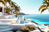 Spa moderne offrant une vue apaisante sur la mer Méditerranéenne.